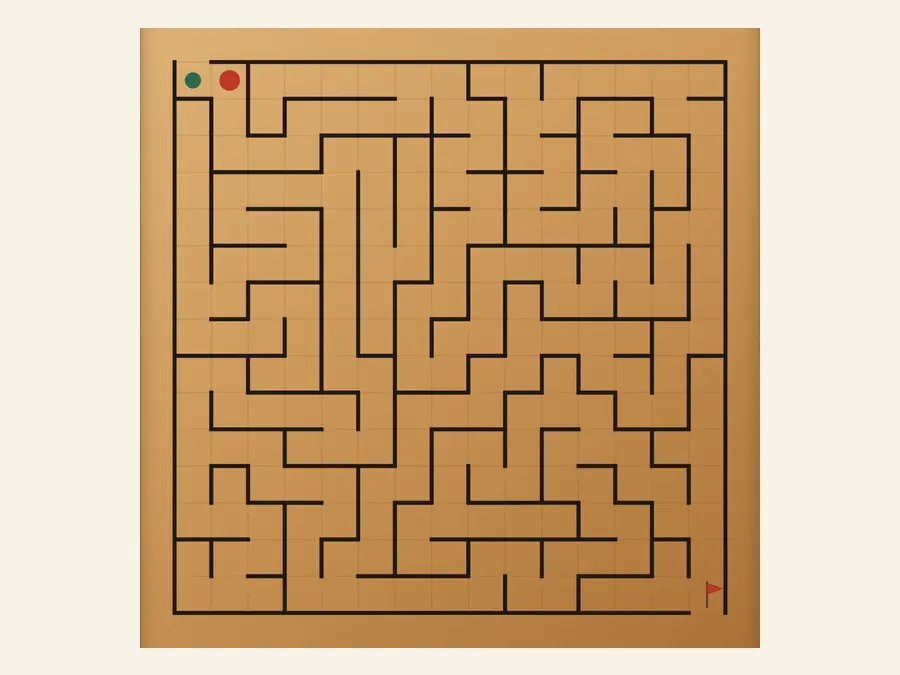 Online maze board with player position
